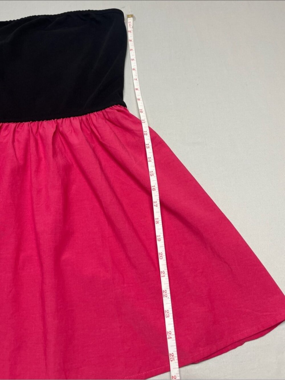 Ladies Strapless Black & Hot Pink Skater Dress size M stretch top chic 1151 - Picture 5 of 5